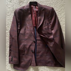 Burgendy with blue sport jacket